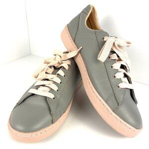Vionic Pro Womens Mahoney Mable Grey Pink Sole Leather Low Top Sneakers Size 10